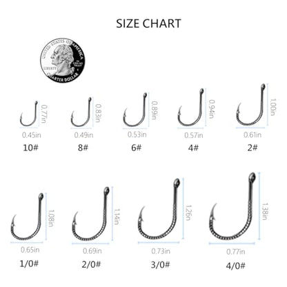AMHDV Circle Fishing Hooks Circle Hooks Saltwater Freshwater, Dragon Scale Design Octopus Barb Fish Hook - size: 3/0#, style: 50pcs