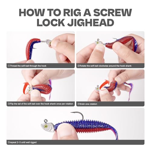 15-Pack Screw Lock Swimbait Jig Heads – 3D Chartreuse Eyes 1/8 3/16 1/4 3/8 1/2 oz, 3/0 & 4/0 Fishing Hooks - color: Raw, size: 3/8oz - 15Pack
