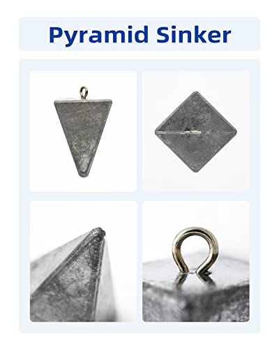 BLUEWING Pyramid Sinkers Lead Fishing Weights 1oz,2oz,3oz,5oz,8oz,10oz,12oz,16oz,32oz for Saltwater - style: #02 2oz, 7 Pack