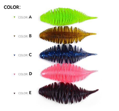 Pack of 25 Soft Lure 6g/75mm TPE Material Worm Gill Soft Fishing Lure Silicone Swimbait Artificial Fishing Tackle