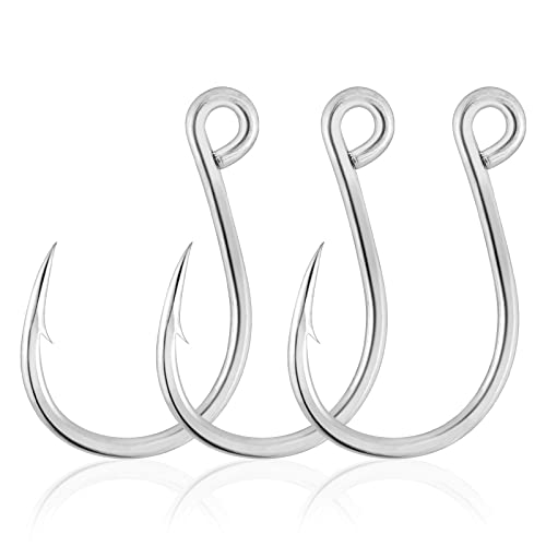 Dr.Fish 30 Pack Single Replacement Hooks for Hard Lures Inline Fishing Hooks High Carbon Steel Spinner Jerkbait Crankbait Popper Walking Bait Plugs - size: #2/0-30 Pack