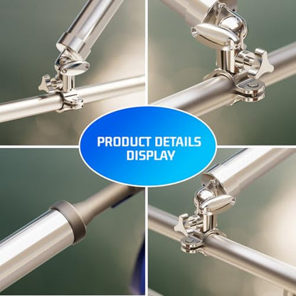 Boat Fishing Rod Holder, 360 Degree Marine Grade Stainless Steel 316 Adjustable Swivel Fishing Pole Holders, Deck Mount and Rail Mount Fishing Rod Bracket