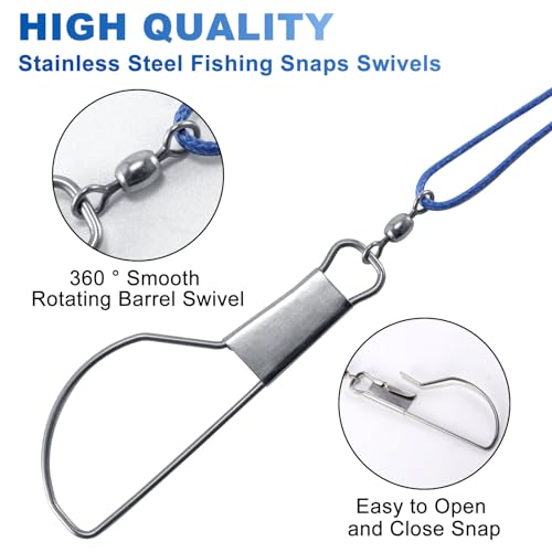 Alwonder Fish Stringer 16ft/6.5ft, Fishing Stringer with Stainless Steel Swivels Snaps Lock and Heavy Duty Ground Pillar, Stringers Trout Fishing Gear for Trout Bass Salmon Walleye - color: 16ft with 8 snaps