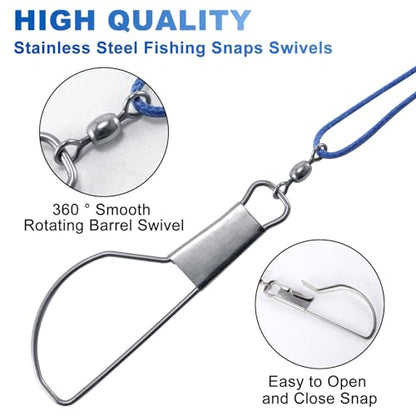 Alwonder Fish Stringer 16ft/6.5ft, Fishing Stringer with Stainless Steel Swivels Snaps Lock and Heavy Duty Ground Pillar, Stringers Trout Fishing Gear for Trout Bass Salmon Walleye - color: 6.5ft with 5 snaps