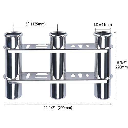 Fishing Rod Holder for Boat, Vertical Wall Mounted Fishing Rod Rack, Stainless Steel Rod Holder for Marine Boat,Fishing Boat, Truck (3 Tubes Upgrade) - color: 3 Tubes Upgrade