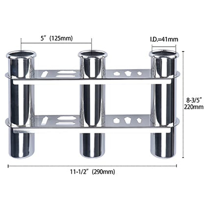 Fishing Rod Holder for Boat, Vertical Wall Mounted Fishing Rod Rack, Stainless Steel Rod Holder for Marine Boat,Fishing Boat, Truck (3 Tubes Upgrade) - color: 3 Tubes Upgrade