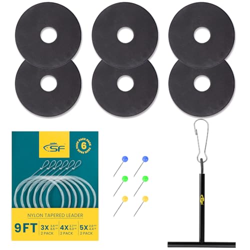 SF Pre-Tied Loop Fly Fishing Tapered Leader Nylon Clear Trout Freshwater Saltwater Bonefish Permit Bass Salmon Steelhead 7.5FT 9FT 10FT 12FT 15FT 0X 1X 2X 3X 4X 5X 6X 7X - size: 9FT-345X, style: Freshwater Knotted/Spools 6-pack
