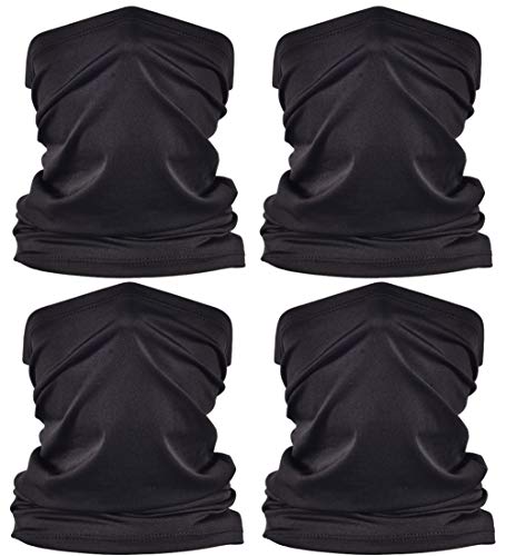 UV Face Cover Neck Gaiter Mask Dust Protection Magic Scarf Wind Bandana Balaclava for Summer Running Fishing 4 PCS - color: 4pcs Black,black,black,black