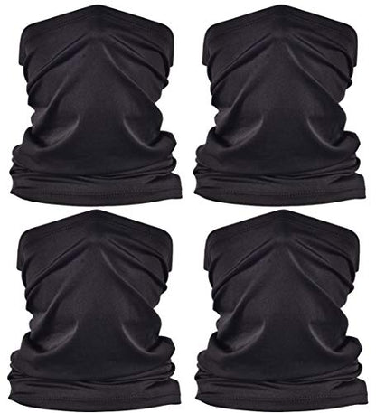 UV Face Cover Neck Gaiter Mask Dust Protection Magic Scarf Wind Bandana Balaclava for Summer Running Fishing 4 PCS - color: 4pcs Black,black,black,black