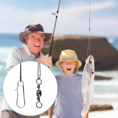 30pcs Fishing Leaders, Stainless Steel Leader Wire with Swivel Buckle Fishing Leaders Line Connecting Fishing Tackle Lure or Hook, for Saltwater and Freshwater (Black) - size: 9.25 inch