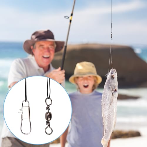 30pcs Fishing Leaders, Stainless Steel Leader Wire with Swivel Buckle Fishing Leaders Line Connecting Fishing Tackle Lure or Hook, for Saltwater and Freshwater (Black) - size: 7.48 Inch