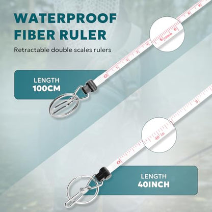 SF Fly Fishing Zinger Retractor with Retractable Measuring Tape Style for Anglers Tools and Gears Holder Combo Black - style: Single-Peacock Blue