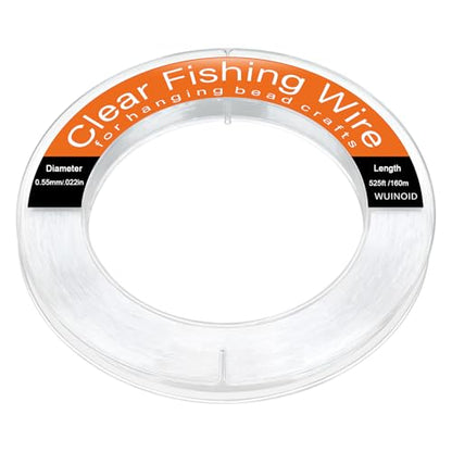 Clear Fishing Line Wire 755 ft, Invisible Monofilament Fishing Line Wire, Nylon String for Hanging Balloons Garland Crafts Picture Decorations, Clear String Threads Cords WUINOID - style: 0.55mm/525ft