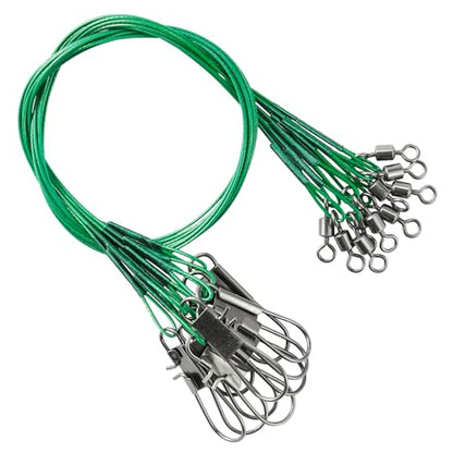 AMYSPORTS Saltwater Steel Leaders Fishing Rigs Heavy Duty Wire Leader Lures High Strength Fishing Leader Freshwater Black Nickel - size: #1 (5.9in-20lb) 50pcs
