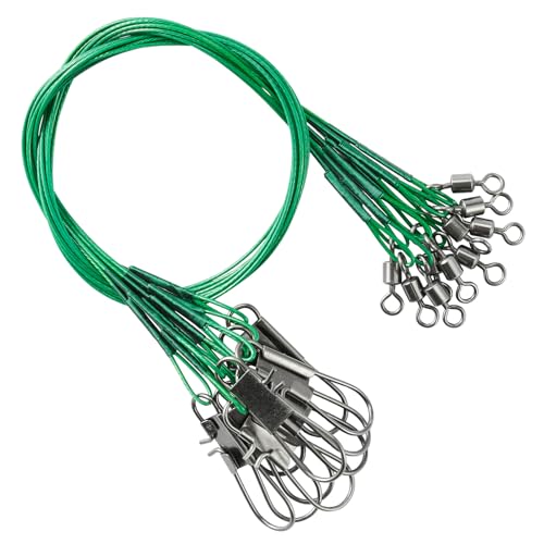 AMYSPORTS Saltwater Steel Leaders Fishing Rigs Heavy Duty Wire Leader Lures High Strength Fishing Leader Freshwater Black Nickel - size: #5 (11.8in-60lb) 30pcs