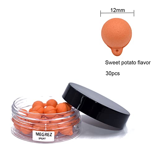30 Pieces 12mm carp Fishing baits boilies Eggs Floating Ball /5 Different Flavors Artificial Carp Baits Lure - color: Orange- potato-12MM