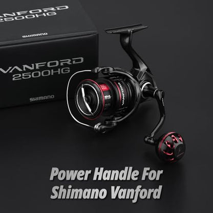 GOMEXUS Power Handle for Shimano Stradic FL FM Stella Vanford Vanquish Nasci Twinpower 1000-5000 Spinning Reel Replacement Crank - color: Black Red
