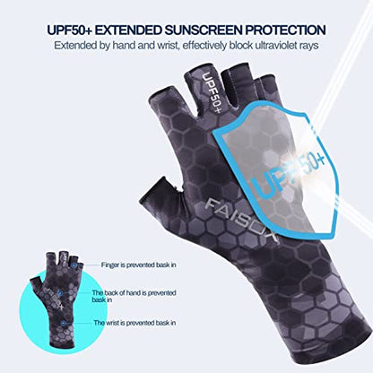 Fly Fishing Gloves Men Sun Sleeves Fingerless UPF Camo Quick-Drying UV Sun Protection for Kayak Rowing Adults Women - color: Checkered Camo, size: X-Large
