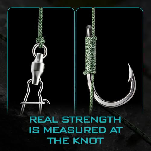 Gaffer Sportfishing Braided Fishing Line – Green – 8-Strand UHMWPE Braid, Ultra-Strong Zero-Stretch, Smooth Coated – Abrasion-Resistant for Saltwater & Freshwater – High Knot Strength - size: 300Yards - 60lb