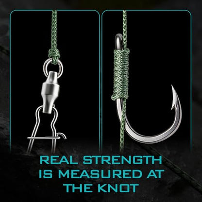 Gaffer Sportfishing Braided Fishing Line – Green – 8-Strand UHMWPE Braid, Ultra-Strong Zero-Stretch, Smooth Coated – Abrasion-Resistant for Saltwater & Freshwater – High Knot Strength - size: 300Yards - 60lb
