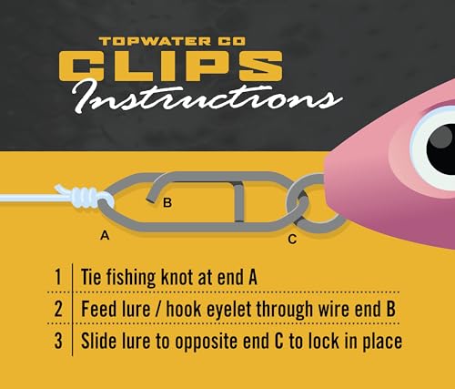 Top Water Co. Fishing Speed Clips - Durable Stainless Steel, Fast Lure Connector (Multiple Sizes) - size: Medium 70lb