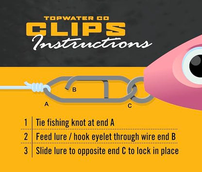Top Water Co. Fishing Speed Clips - Durable Stainless Steel, Fast Lure Connector (Multiple Sizes) - size: Mini 15lb
