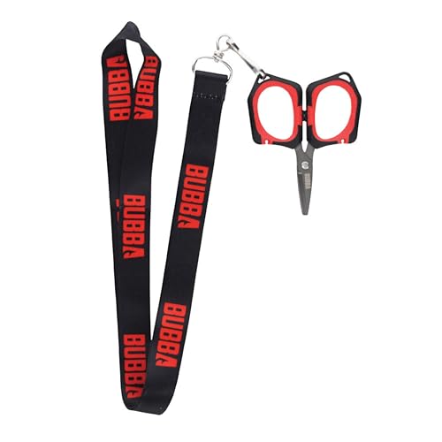 Bubba Micro Fishing Shears with Lanyard, Titanium-Nitride Coated Blades, Cuts through Monofilament, Fluorocarbon, and Braided Line, For Fishing - size: Micro