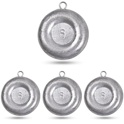 Disc Sinkers Fishing Weights, Flat Coin Sinkers Saltwater Surf Fishing Weights for Catfishing Drifting Trolling Bottom Saltwater Fishing Tackle 1oz 2oz 3oz 4oz 5oz 6oz 8oz - style: 8 Ounce, 3 Pack