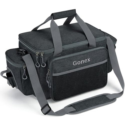 Gonex Fishing Tackle Bags for Saltwater & Freshwater, Fishing Gear Storage Bag with Water Resistant Bottom Suitable for 3600 3700 Size Tackle Box