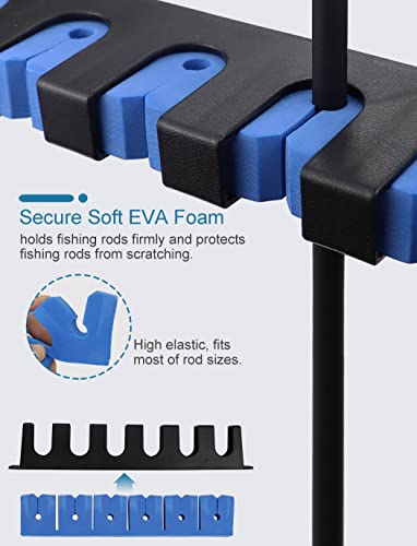 Horizontal Fishing Rod Rack Holders Wall-mounted Fish Pole Holder for Garage & Boat 6-Rod Storage Racks -1 Pair Rod Holder Rod Holder (1 Pair Vertical Blue) - color: 1 Pair Vertical Blue