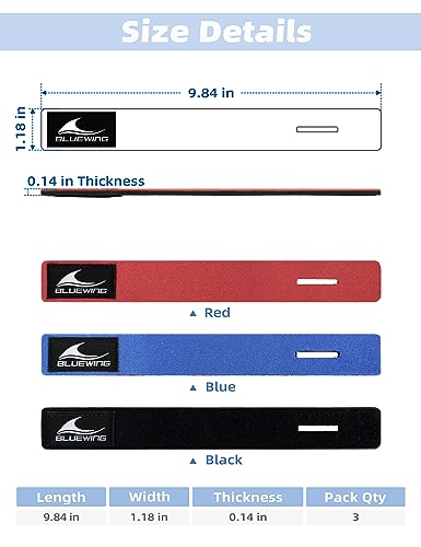 BLUEWING Fishing Rod Wraps Belts Pole Straps 9.8inch 3pcs Elastic Fish Rod Ties Jig for Spinning and Casting - color: Red
