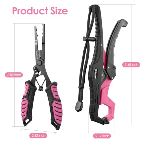 Fishing Tools Kit-Stainless Steel Fishing Pliers, Fish Lip Gripper, Multi-Functional Jaw Anti-Corrosion, Fishmen Must Have Fishing Gear - color: Pink