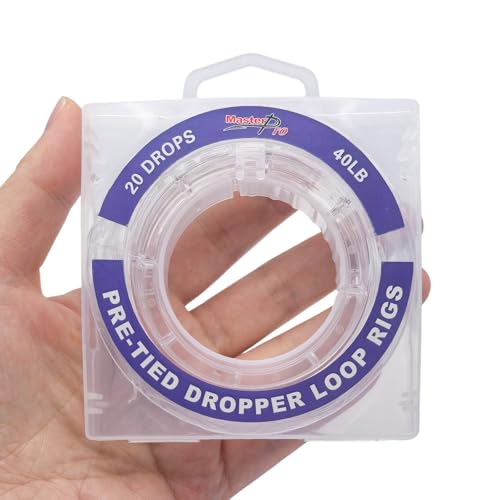 MASTERPRO Pre-Tied Dropper Loop Rigs, Fishing Line Spool 10LB 15LB 20LB 30LB 40LB 50LB 60LB 80LB 100LB, Suitable for Saltwater Freshwater Fishing - size: small bobbin-30LB