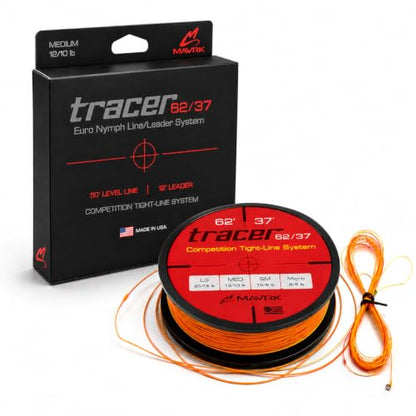 MAVRK USA Fly Fishing Line | Euro Nymph & Floating Lines | Level ESN Mono & Weight Forward Designs | High Visibility, Low Stretch, Freshwater Trout - color: Tracer 62, size: Small