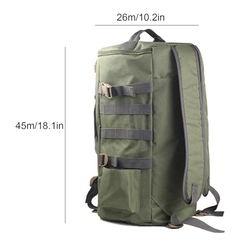 HURRISE Fishing Tackle Bag, Multifunctional Large Capacity Fishing Backpack Outdoor Travel Camping Fishing Rod Reel Tackle Bag Shoulder Bag Luggage Bag (Army green) - color: Army Green