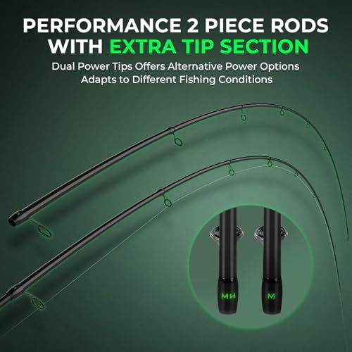 KastKing Zephyr Dual Tip Fishing Rod, Lightweight KastFlex IM6 Graphite Spinning & Casting Rod with Zirconium Oxide Ring Guides, Hook Keeper, EVA Grip, PTS Power Transition System - size: 7'-ML/M-Fast(2 Pcs+ Extra Tip), style: Spinning