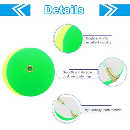 PATIKIL Fishing Bobber, Slip Foam Floats Buoy Rig Stoppers for Crappie Trout Bass Fishing - color: Red,Green, size: 0.9 Inch
