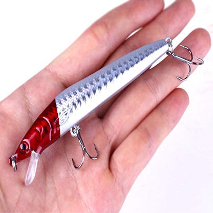 Fishing Lures Kit Minnow Popper Crank Baits Freshwater Bass Fishing Baits Set - color: DYP15PCSA
