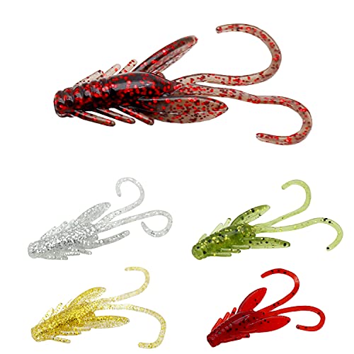 Soft Plastic Crawfish Bait Fishing Lure for Crappie, Bass, Bluegill, White Perch, Sunfish, Speckled Trout All Panfish Softlure Artificial Crayfish Lures Bait Drop Shot Rig Lure Slow Sinking - color: 4cm/1g - 70pcs(S)