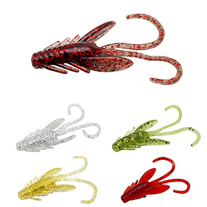 Soft Plastic Crawfish Bait Fishing Lure for Crappie, Bass, Bluegill, White Perch, Sunfish, Speckled Trout All Panfish Softlure Artificial Crayfish Lures Bait Drop Shot Rig Lure Slow Sinking - color: 4cm/1g - 70pcs(S)