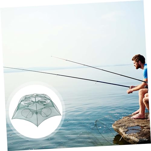 Fishing Net Portable and Foldable Umbrella Fishing Bait Net - Easy to Use Fishing Tool for Crayfish,Shrimp,Crab, Catfish - color: 12 Holes