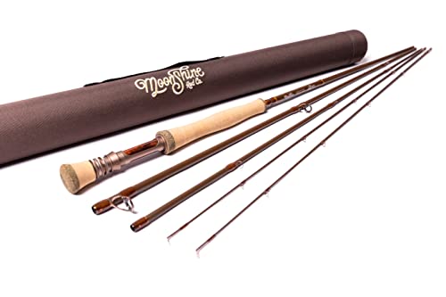 Moonshine Rod Company Fast Action Fly Fishing Rod – Carbon Fiber Graphite Rod with Zippered Travel Case – Drifter II, Vesper, Epiphany ESN, Outcast, Phantom & Rambler Series - 2WT up to 12WT Rods - size: 7WT- 10', style: Trout Fishing