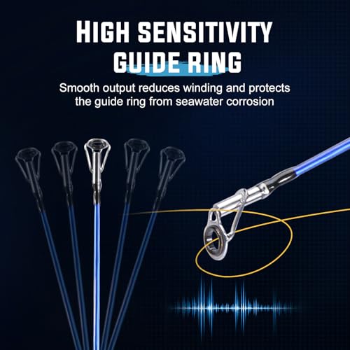 Sougayilang Fishing Rod Combo, 2-Piece Trolling Fishing Reel Combo with 3.8:1 Gear Ratio & 3+1 Bearings, Aluminum Reel Seat for Saltwater/Big Game Fish - color: LDT40-left Handed