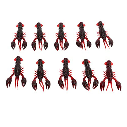 10pcs Crawfish Soft Lure Fishing Lure Crawdad Bait PVC Shrimp Artificial Soft Lure Baits for Bass Fishing Crayfish Baits Swimbait - color: Sauce red