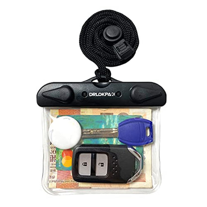 DRLOKPAK Submersible Waterproof Wallet Surf Dry Car Key FOB Case Bag 2Pack Waterproof Pouch Holder For Key Credit Door Ship Card Cash ID Driver Fishing Hunting License(Clear＋Clear - color: Clear+Clear