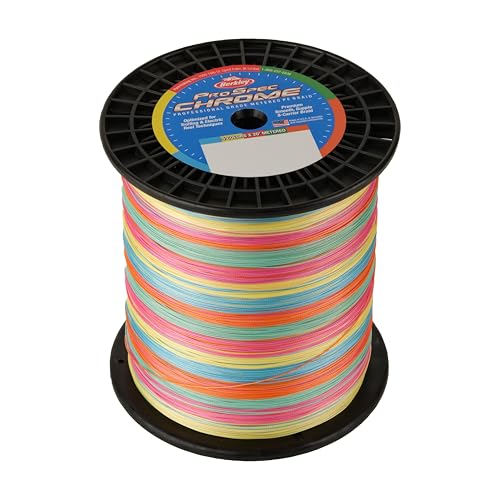 Berkley ProSpec Chrome Braided Fishing Line, 5-Color Metered, 65 lb | 29.4 kg, 3500 yd | 3200 m, Suitable for Saltwater Environments