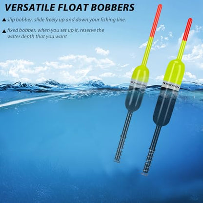 THKFISH Fishing Bobbers Fishing Floats and Bobbers Slip Bobbers for Fishing Balsa Floats Crappie Fishing Bobbers Fixed Bobber (1.5"X0.59"X5.4") (2.5"X0.59"X5.4") - color: 2.5"X0.59"X5.4"-5pcs