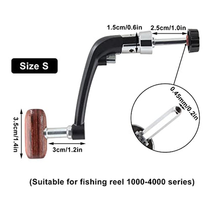 Jiozermi Fishing Reel Power Handle, Small Size, 2 Pcs | Rotary Knob, Stainless Steel, Spinning Reel Handle, Replacement Grip Parts