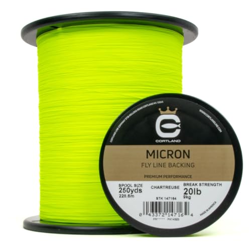 Cortland Micron Backing Fly Fishing, Chartreuse 250 YDS, 20lb