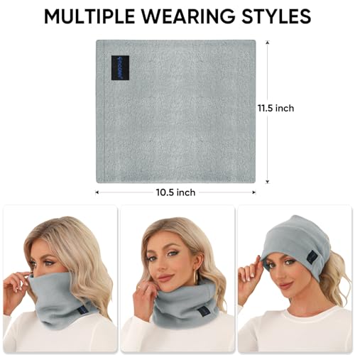 TICONN Neck Gaiter Face Cover Scarf, Neck Warmer Breathable Sun & Wind-proof for Skiing Fishing Hiking Cycling - color: Chiseled Stone-2pk, style: Fleece